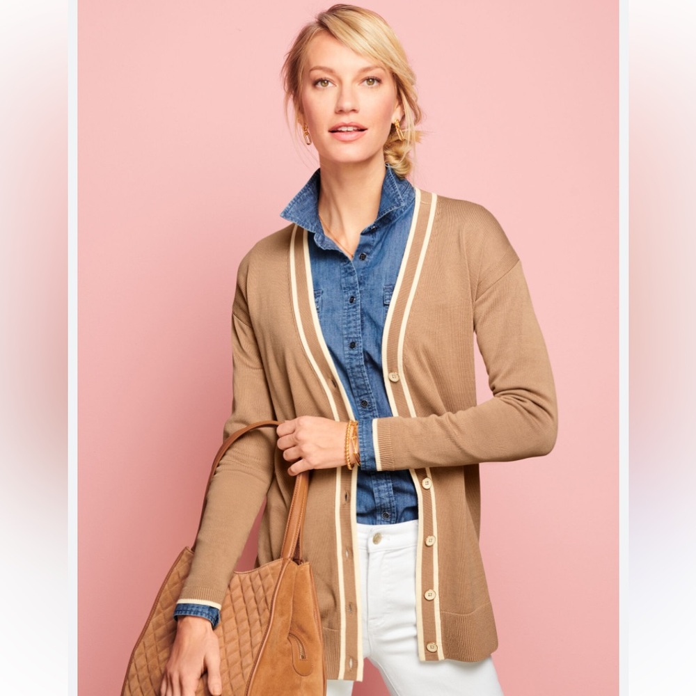 Talbot’s Women's Tan Cardigan Sweater - Size Small